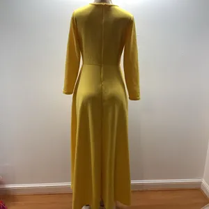 Shirt Dress Size Medium Yellow Ruched Blouse Asymmetrical Peplum Long Tunic Top thumbnail 6