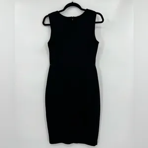Bailey44 Sheath Midi Dress Sleeveless Cut Outs Zipper Lined Black Size Medium thumbnail 3