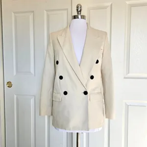 Isabel Etoile Marant Cotton Blend‎ Textured Blazer Jacket in Ivory Size 34 / XS thumbnail 9