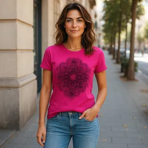 Faded Glory Womens Tee Size Small 4 6 Pink Indian Design‎ Burnout Fabric thumbnail 2