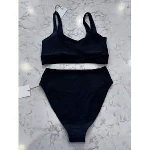 NWT Quince Black Italian Tank Bikini Top & High Rise Bottoms Set Size Small thumbnail 2