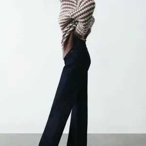 ZARA Wool Chunky Knit Oversized Sweater Brown Grey Stripes‎ Pullover Knit Small thumbnail 6