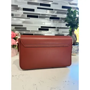 Badgley Mischka Bag Leather Crossbody Brown with Bow and Logo Detail thumbnail 6