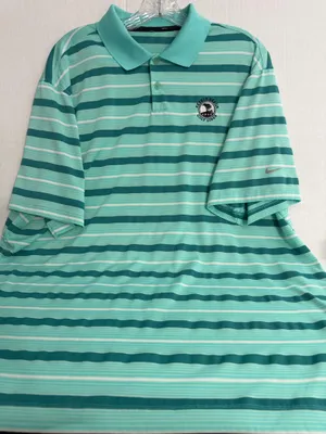 Nike Golf Men's Green Striped Polo Shirt thumbnail 1