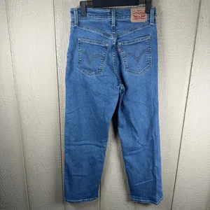 Levi's Ribcage Straight Ankle Jeans Womens Sz 27 Button Fly Medium Wash Stretch thumbnail 3