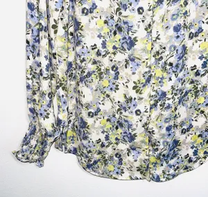 Maurices Cream Multicolor Ditsy Floral Print Ruffle Smock Blouse thumbnail 5