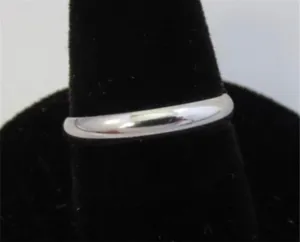 (Size 4-13) 14K White Gold Plated 3mm Smooth Wedding Band Unisex Thumb Ring thumbnail 2