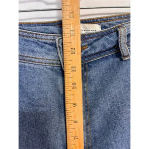 Zara Wide Leg Ankle Cropped Jeans Womens 8 High Rise Raw Hem Stretch Casual Boho thumbnail 3