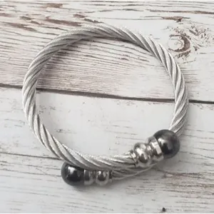 Vintage Bracelet / Bangle Silver Tone Wire Design thumbnail 3