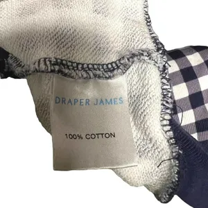 Draper James Natalie Sweatshirt in Navy Blue Gingham Size Medium‎ thumbnail 9