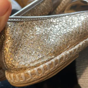 Tory Burch Seaside Glitter‎ Espadrille Flats in Gold Size 5.5 or 36 thumbnail 7