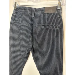 Soorty Pinstripe Chino Pants Black White Stripe Slim Fit Casual 28" thumbnail 7