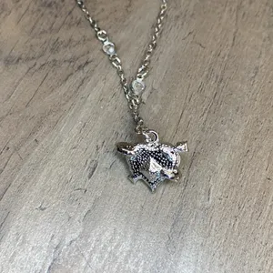 Sweet Violet Heart Saturn Necklace Sterling Silver Chain Celestial Jewelry Gift thumbnail 3