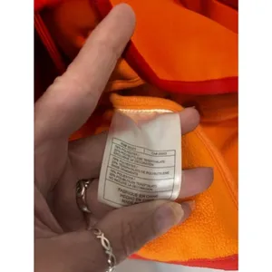 Nike Therma-FIT Womens M Orange Red Full Zip Hooded Running Jacket Thumbholes thumbnail 6