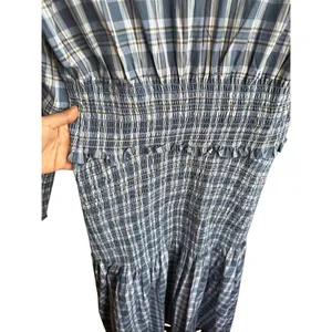 Something Navy Blanche Smocked Midi Dress Plaid Size XL SWED000212 Maternity‎ thumbnail 13