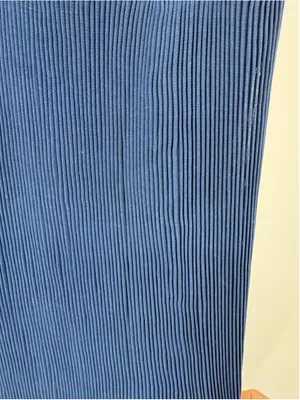Navy Blue Plisse Pleated Sleeveless Dress Maxi Ankle Length Liza Luxe Size 2X thumbnail 4