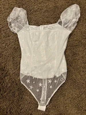 White Lacey Bodysuit thumbnail 3