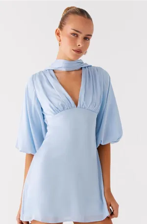 Peppermayo Mary Mini Dress Light Blue Small thumbnail 1