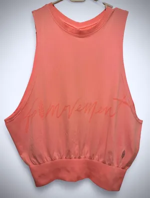 Free People FP Movement Coral Open Back Logo Tank NWOT Size M/L thumbnail 1