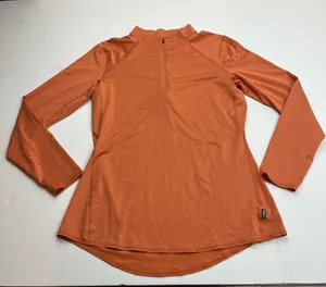 REI Co-op Womens Size Medium Orange Long Sleeve Athletic Top Quarter Zip Outdoor thumbnail 1