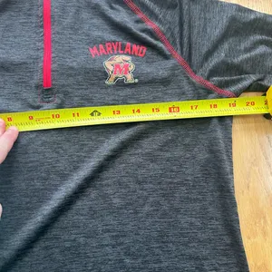 Colosseum Maryland Terrapins Women’s Large 1/4 Zip‎ Pullover Gray Red Heathered thumbnail 5