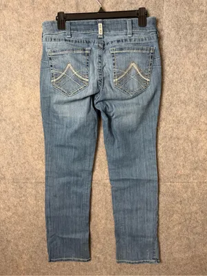 Ariat Real Denim Women's 30s Light Blue Slim straight Jeans western pants thumbnail 6