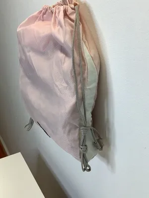 Jansport Pink & White Vintage Drawstring Bag, Used thumbnail 2
