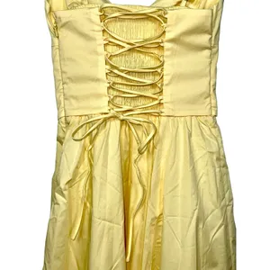 NWT Babyboo Mariella Lemon Yellow Lace Up Corset Fit & Flare Midi Dress Size XS thumbnail 12