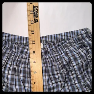 Aerie Pajama Set Women XS Blue Plaid Long Sleeve Button Up Wide Leg Set thumbnail 8