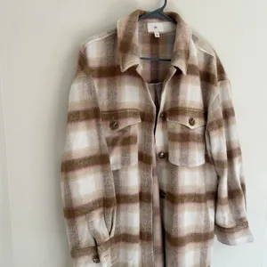 BP Long shacket Pink Brown Large plaid outdoor grandpacore granola camping thumbnail 5