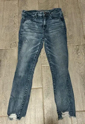 American Eagle Outfitters Women's Dark Wash Ankle Jeans - Blue - size 8 thumbnail 1