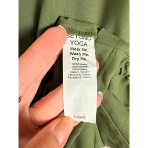 Beyond Yoga Olive Green City Chic Short Sleeve Mini Zip Shirtdress Large thumbnail 9
