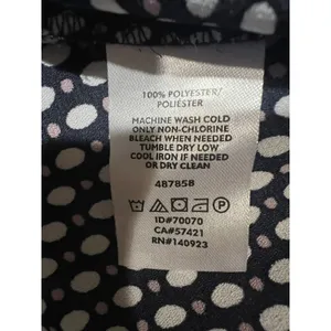 Ann Taylor Factory Top Black & White Polka Dot Long Sleeve Blouse Size Medium thumbnail 7