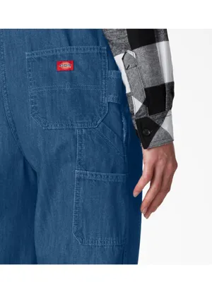 NWT DICKIES Women's Relaxed Fit Bib Overalls Medium Wash Blue Small thumbnail 5