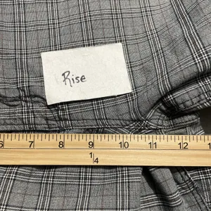 American Eagle Mom Straight Pants Size 14 Gray Plaid High Rise Preppy Trousers thumbnail 15