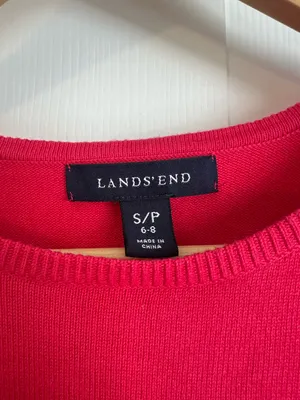 Lands End Red Sleeveless Sweater, Size Small thumbnail 2