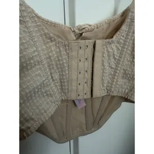 Out From Under Urban Outfitters Cream Seersucker Corset Bustier Top Small thumbnail 4