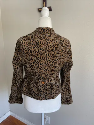 Leopard Print Brown Women's Blazer Jacket thumbnail 5