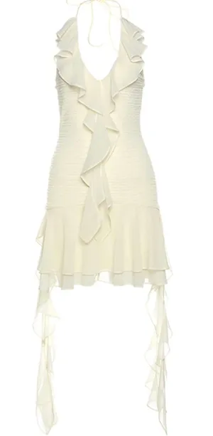 Amazon Ivory halter dress thumbnail 1