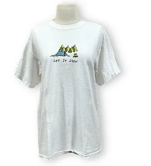 Gildan Co-Edikit White Camping Let It Glow Graphic Shirt Medium thumbnail 1