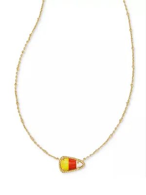 NWT Kendra Scott 14k Gold-Plated Stone Candy Corn Adjustable Pendant Necklace thumbnail 1