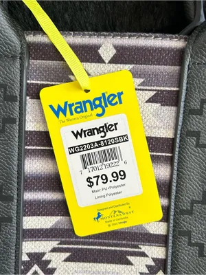 Wrangler Purple Aztec Canvas Tote with Detachable Aztec Strap thumbnail 3