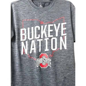 Ohio State University T-Shirt S "Buckeye Nation"‎ Gray Graphic Athletic Tee OSU thumbnail 5