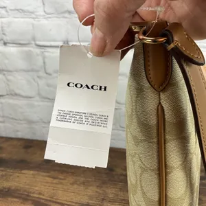 Coach Rowan File Bag In Signature‎ Canvas Light Khaki Light Saddle CS192 Purse thumbnail 5