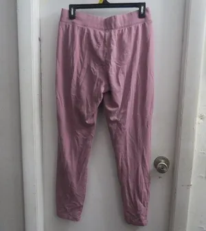 PINK Victoria's Secret shoelace front leggings pink nation on left leg drawstring in pink and white size medium. thumbnail 8