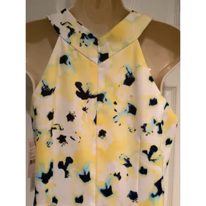 Katherine Kelly‎ Kennedy Dress 6 Yellow Floral Halter Sheath Seaside Breeze NWT thumbnail 4
