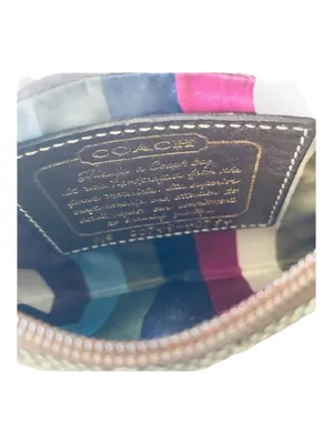 Coach ❃ Signature Monogram Jacquard Wristlet Clutch Bag ❃ Leather Trim ❃ Khaki ❃ thumbnail 8