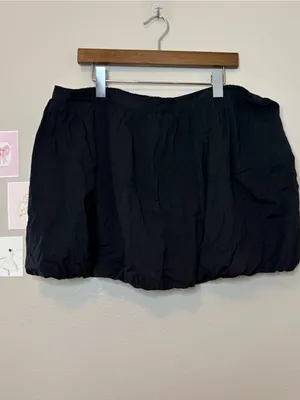 Aerie black bubble skirt plus size 2X XXL cotton ribbed summer casual preppychic thumbnail 3