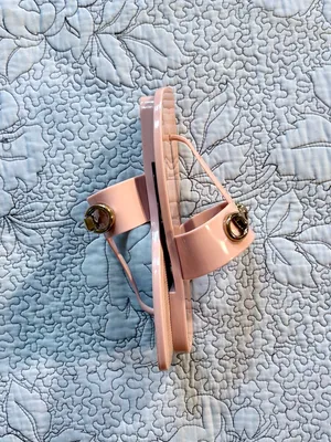 Jeffrey Campbell A Lil Bit Jelly Thong Sandal Blush Pink Size 7💛 thumbnail 4