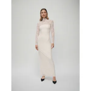 NWT Reformation Otrano Lace Maxi‎ Dress Ivory Mock Neck Long Sleeve Bridal XS 2 thumbnail 2
